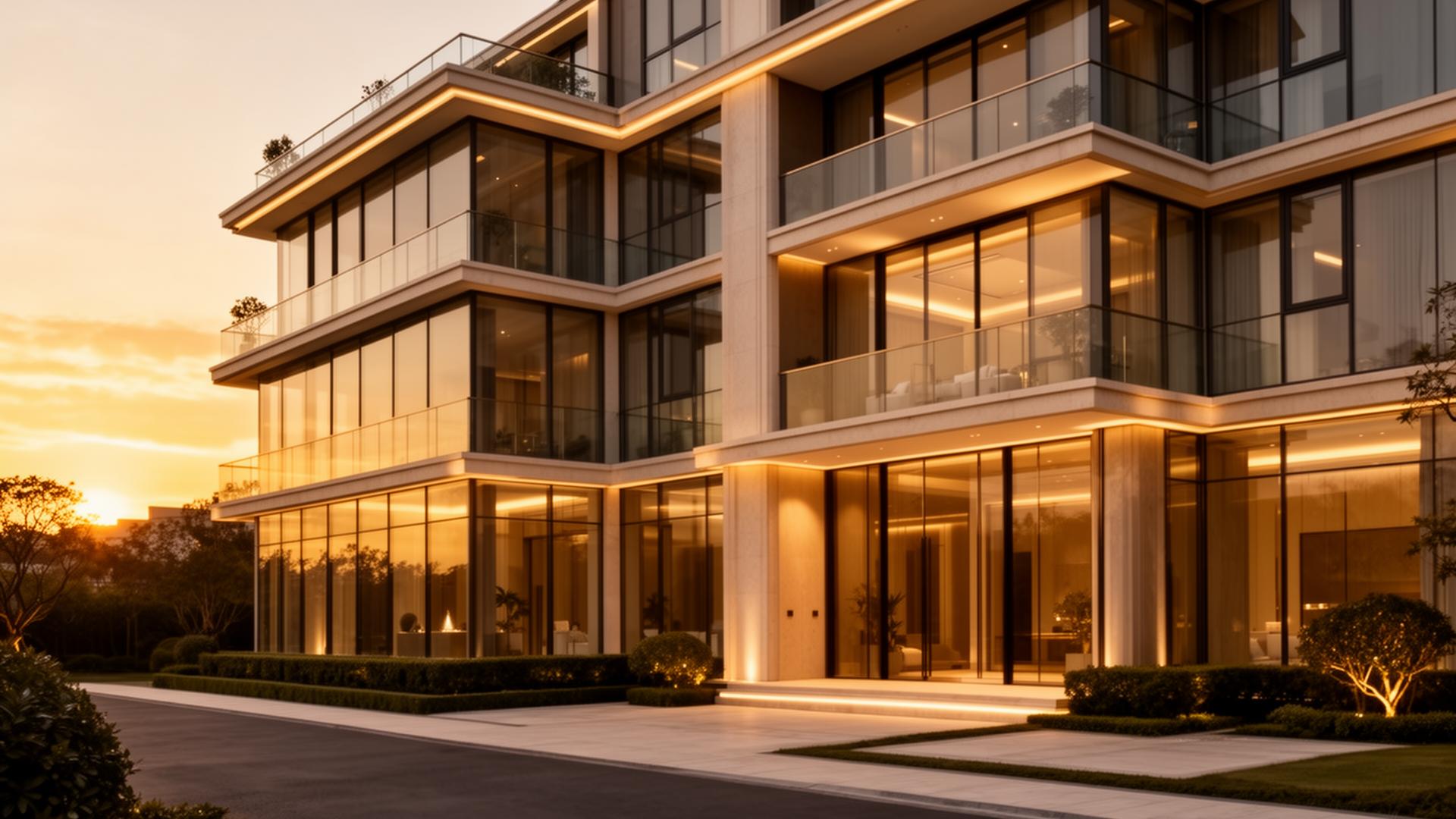 Fachada de prédio residencial moderno